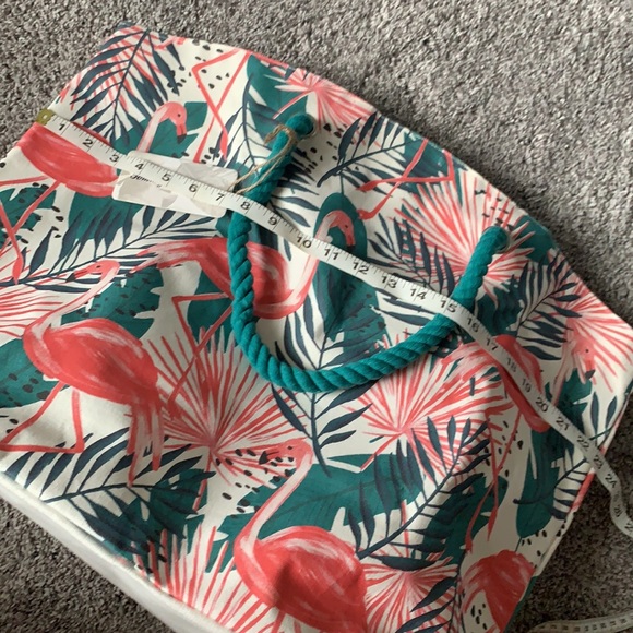 Tommy Bahama Flamingo Palm Reusable Tote / Beach Bag - Picture 9 of 11